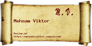 Mehsam Viktor névjegykártya